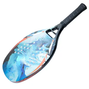 2024 vente chaude raquette de tennis de plage logo personnalisé fibre de carbone raquette de tennis de plage en fibre de verre EVA conception OEM/ODM