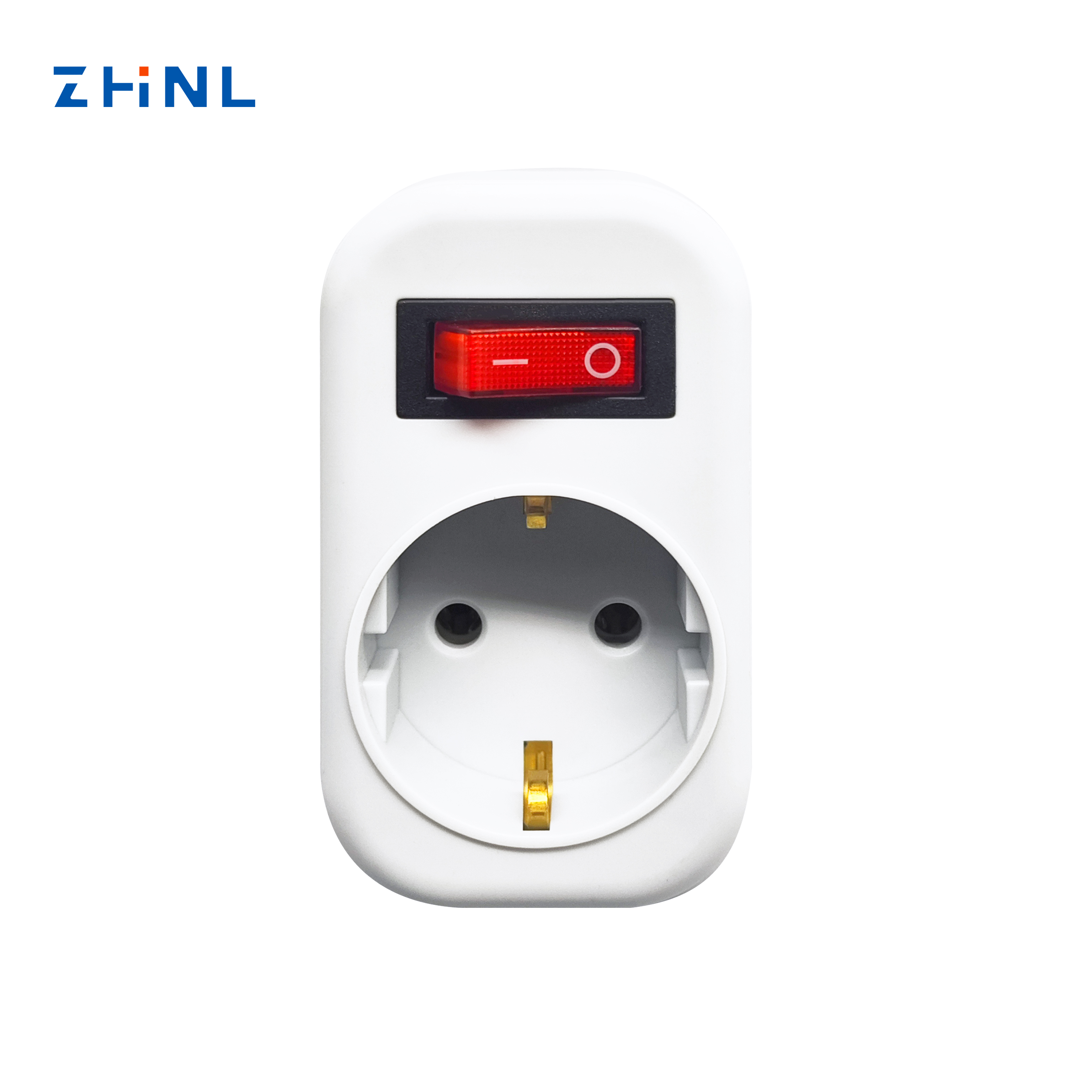 Prise secteur UE 1 + 1 interrupteur (Blanc)