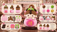 Figurine en peluche personnalisée rose, costume traditionnel, avec cheveux tressés, poupée de personnage OEM/ODM pour cadeaux