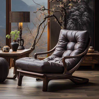 Nouveau style chinois en bois massif maison chambre chaise de loisirs canapé simple nouveau moderne Simple lumière luxe haut de gamme sentiment