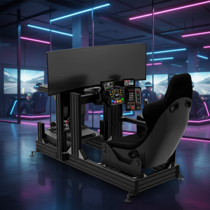 Cockpit de simulation de course en aluminium 40160, configuration complète avec siège, support d'écran, base de volant G25, siège de simulateur de course pour <span class=keywords><strong>Fanatec</strong></span> - Product Image 5