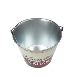 Supply Of Portable Galvanized Iron Metal Packaging For 5 Liter Tinplate Ice Buckets For Beer Box Manufacturer