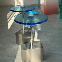Muebles de diseño de interiores de alta calidad, mesa redonda de acrílico grueso, mesa de centro de acrílico transparente de estilo moderno