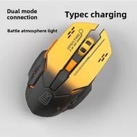 Souris sans fil ergonomique transfrontalière à 6 boutons, silencieuse, rechargeable, double mode, adaptée aux ordinateurs portables et au gaming