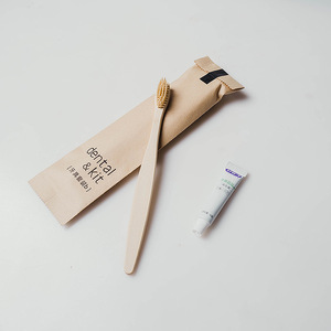 Colle à eau peau de vache hôtel bambou brosse à dents jetable dentifrice bois rasé ensemble - Product Image 3