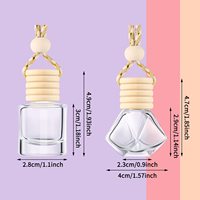 Diffuseur de parfum de voiture vide en verre avec bouchon en liège, 8 ml, réutilisable, à suspendre, pour savon liquide et tampons