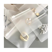 Pochette personnalisée en PVC transparent avec fermeture éclair, sac d'emballage pour bijoux, pochette en plastique transparente pour le rangement des bagues et des boucles d'oreilles, vente en gros