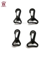 Mousquetons rotatifs réglables en plastique noir, fermoirs mousquetons pivotants pour accessoires de camping en plein air et sangles