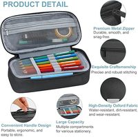 Étui à crayons portable simple en tissu Oxford de haute qualité et durable avec tissu haute densité, fermeture éclair en métal lisse et poignée