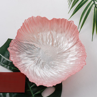 Hot Selling Fruit Snack Container Nordic Stijl Prachtige Bloemvorm Creatieve Minimalistische Glazen Dienblad Glazen Plaat