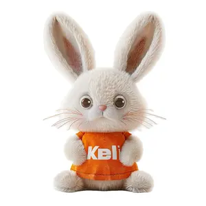 Hot Sale Kawaii Long Ears Rabbit Stuffed Toy Soft Plush Customized Color Rabbit Toy with T-shirt