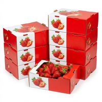 Boîtes à fruits rigides réutilisables écologiques, personnalisées avec laminage mat, gaufrage, doublure en éponge, boîte cadeau en papier, fruits frais, carton ondulé