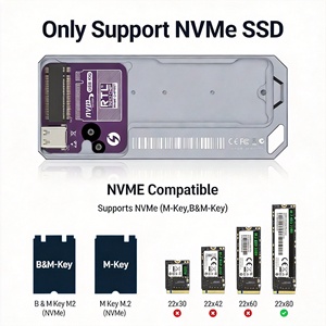 Boîtier externe <span class=keywords><strong>SSD</strong></span> JEYI M.2 2280 <span class=keywords><strong>NVMe</strong></span> RTL9210 <span class=keywords><strong>USB</strong></span> 3.2 10G UASP Trim en aluminium mécanique, adaptateur M.2 <span class=keywords><strong>NVMe</strong></span> - Product Image 3