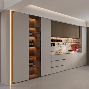 <span class=keywords><strong>Buffet</strong></span> mural sur mesure gain de place, unité de rangement flottante pour petite salle à manger - Product Image 1