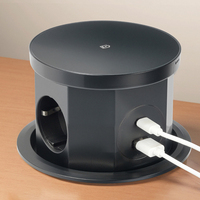 Prise escamotable pneumatique de haute qualité avec chargeur sans fil 15W et charge rapide USB C PD 20W pour bureau et comptoir de cuisine