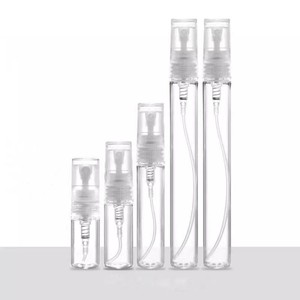 Zylindrische Kunststoff-Parfümprobe-Flasche Schwarz Gold Silber Düse Extrem Feiner Sprühnebel Leicht zu Transportieren 10ml 15ml - Product Image 1