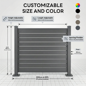 Paneles de Cerca Exteriores de Aluminio Duradero Huicheng, Diseño Moderno de Listones Horizontales para Cercas de Piscina, Jardín, Patio, Privacidad, Modelado 3D - Product Image 6