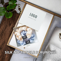 Élastique à cheveux en soie personnalisé avec logo, anti-emmêlement, 1 à 6 cm, pour femme