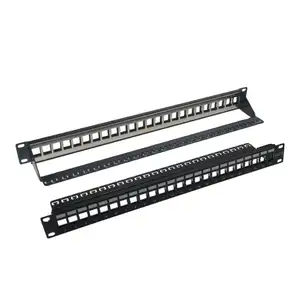 Rackmount atau Wallmount RJ45 Panel Patch 24 Port Cat6A STP 19 "1U panel kosong