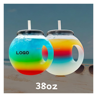 Gobelet en plastique durable de 28oz/42oz/50oz/86oz/100oz/148oz avec couvercle et paille, logo personnalisé, design moderne, art unique, nouveauté, vaisselle originale