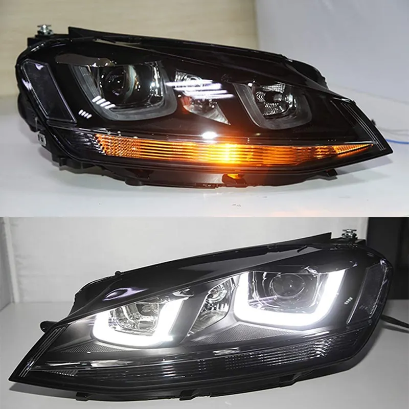 Per VW Golf 7 LED U Angel Eyes Fari Lampada Frontale da 2013 a 2014 Anni SY