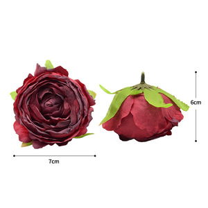 Fleurs artificielles Dongchen Crafts, roses en soie de 7 cm, base en soie, pour couronne de tête, guirlande, décoration de mariage DIY - Product Image 5