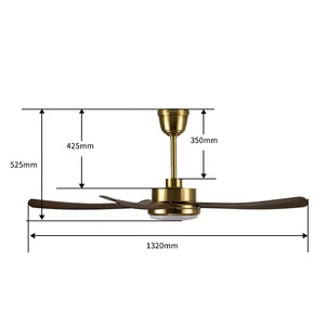 Phòng Khách Retro Điều Khiển Từ Xa Quạt Trần Ánh Sáng 52 Inch 5 Lưỡi Celling Fan Với Ánh Sáng Sáng - Product Image 2