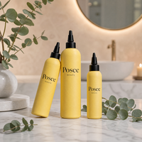 Flacon cosmétique Posee Beauty 100/250/300ml avec bouchon à bec verseur pour huile essentielle capillaire, en PE, impression sérigraphique