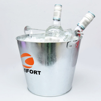 Seau à glace en métal galvanisé pour bière, vin, champagne, avec logo personnalisé, seau à glace en métal pour bière de 5 L