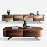 Table basse de salon de style luxueux avec rangement, table basse moderne en bois massif