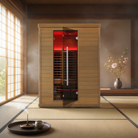 Sauna électrique en bois massif pour 3 personnes, chauffage infrarouge à spectre complet, vapeur sèche, faible EMF, panneau de commande informatisé, bien-être