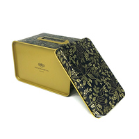 Boîte en métal rectangulaire personnalisée de qualité alimentaire, avec charnière, imprimée et gaufrée, pour emballage cadeau alimentaire en gros