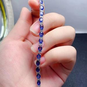 <span class=keywords><strong>Couple</strong></span> <span class=keywords><strong>Distance</strong></span> Chunky Bracelet à maillons en saphir naturel en argent sterling 925 pour femme Bracelets classiques plaqués or à un bon prix - Product Image 3