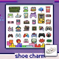 Nouvelle Arrivée Design Populaire Rétro Années 80 Vibes Gamer Breloques 2D en PVC Cool pour Chaussures Décorations en Gros pour Chaussures