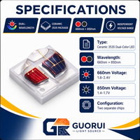 Nouvelle source lumineuse bicolore 660nm+850nm à double longueur d'onde, puce LED SMD 3030 3535 5050 rouge+IR bicolore pour la thérapie médicale et esthétique