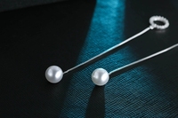 Anting Perak Sterling EX65 S925 Model Lingkaran Panjang Trendi, Anting Perak Sterling untuk Wanita