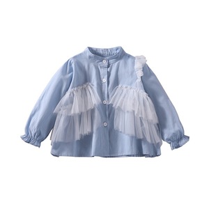 Child Star Circle Girls' Long Sleeve Shirt Stand Collar Cotton Breathable Princess Top For Toddlers And Preschoolers Spring - Product Image 5