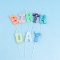 Bougies d'anniversaire en cire de paraffine 2025 – Décoration de fête, bougies lettres Joyeux Anniversaire pour Noël et les fêtes de remise des diplômes