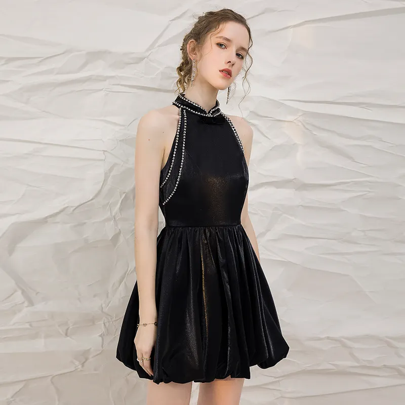 YIGELILA Sexy Mini Dress Stand Collar Black Dresses For Women Bulk Wholesale Dresses