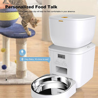 Distributeurs automatiques de nourriture pour chats et chiens, conception anti-obstruction, distributeur de nourriture sèche pour animaux de compagnie, distributeur de nourriture pour chats programmable avec bol en acier inoxydable