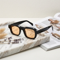 Nouvelles lunettes de soleil polarisées unisexes de luxe surdimensionnées, monture carrée pleine, en acétate italien personnalisé, avec logo personnalisé