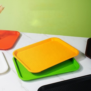 Plateau alimentaire rectangulaire en plastique PP, design moderne, écologique, pour restaurant, cantine, service de fête, assiette alimentaire épaissie - Product Image 6