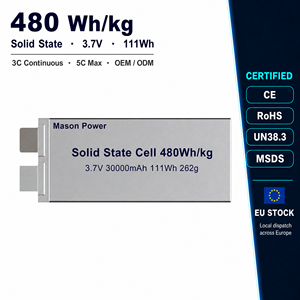Cellule à semi-conducteurs 30000mAh 480Wh/kg 3.7V 5C à personnalisation de tension et de capacité, directement de l'usine, pour drones FPV de course et freestyle - Product Image 1