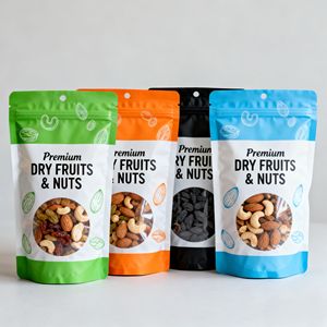 Custom Printed Matte Reusable Zipper Stand up Pouch Plastic Sugar Food Grade <b>Packaging</b> <b>Bags</b> for Candy Dried Fruit Nuts - Product Image 2