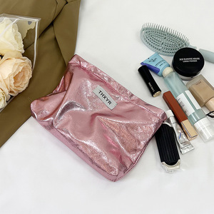 Custom Fashion Shiny Waterproof Zipper Foldable Lightweight Travel Cosmetic Bag Travel Toiletry Bag for Ladies - Product Image 2