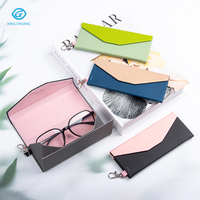 Vente en gros, étui triangulaire magnétique en cuir PU portable pliant fait main, impression de logo personnalisé, lunettes de soleil, lunettes de soleil, boîte d'emballage