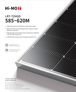 Pannello Solare Longi HiMO7 Bifacciale 590W 600Watt 610W 620W 630W Tipo N Mono Doppio Vetro - Product Image 5