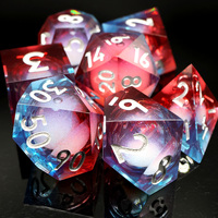 Dés à six faces en résine liquide, dés polyédriques à bords vifs, dés multi-faces faits à la main pour les jeux de rôle Dungeons and Dragons