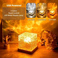 Lampe de bureau carrée rechargeable bicolore, effet aurore blanc chaud, lampe de chevet à facettes diamantées pour boutique de cadeaux