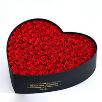 Regalos al por Mayor para el Día de la Madre, San Valentín y Navidad, Rosa Real Eterna, Flores Inmortales Preservadas, Caja en Forma de Corazón